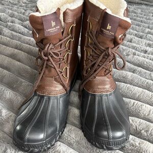 London Fog Chocolate and Charcoal Boots